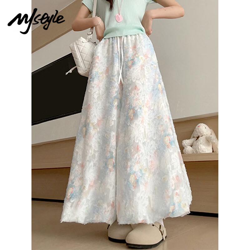

MJ STYLE Monet Garden Print Skirt Culottes