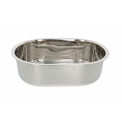 Takagi Stainless Steel Oval Wash Tub with Drain Hole, Silver, Corrosion-Resistant and Hygienic, Suitable for Washing with Water or Soaking, Kitchen Si