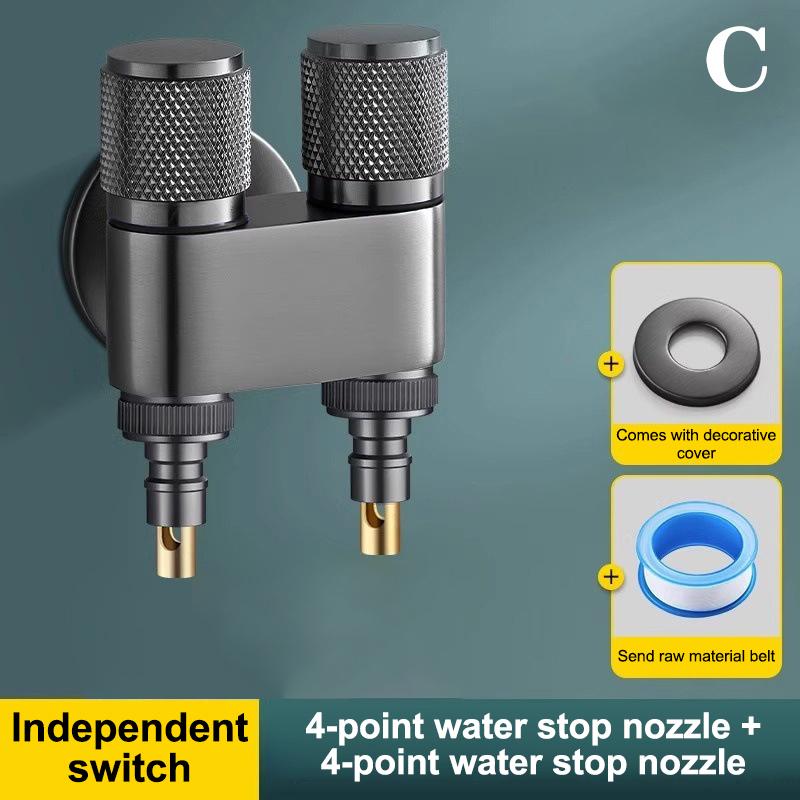 Stainless Steel One-Point Two-Water Angle Valve One-Inlet Two-Outlet Water Diverter Valve Independent Control Corner Valve