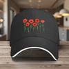Rote Mohnblumen Baseballkappe Polyester Bedruckt Lässig Baseballmütze Verstellbar Outdoor