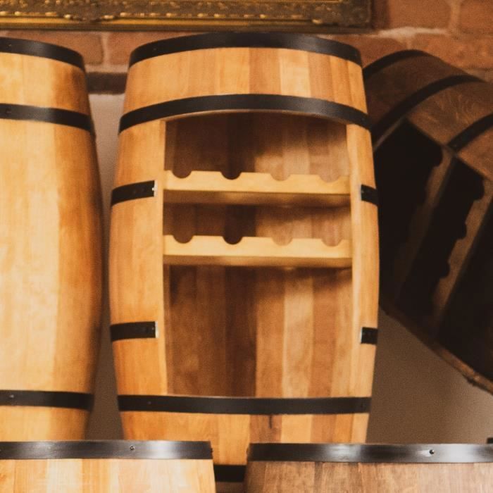 Casier à Vin - Creative - Minibar en Bois - 30 Bouteilles - 80cm - Chêne Vintage