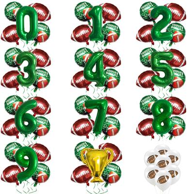 5 Pack Rugby Foil Balloons Helium Mylar Football Field Balloons For Game Day Sports Theme Birthday Party Decorations