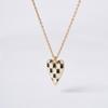 [POPTS] Black Checkerboard Heart Necklace OTN222524EYX