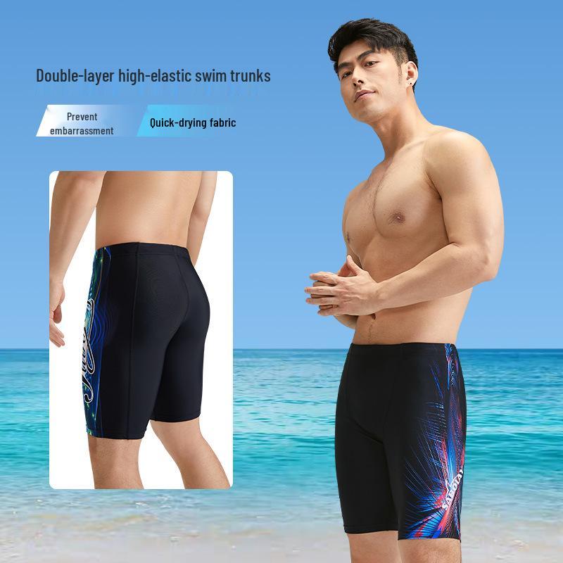 SABOLAY Herren Racing Badehose - High-End Nylon Flat-Leg Design für professionelle Schwimmer