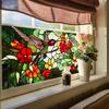 Floral Pattern Pvc Static Cling Window Film With Removable Design For Living Room Decor