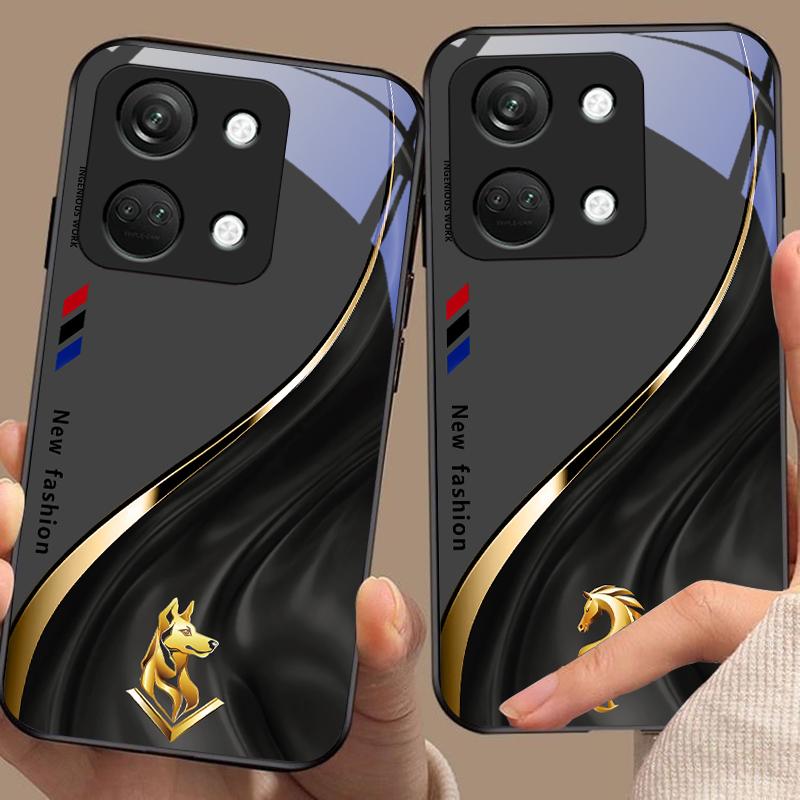 Starlight Zodiac For OnePlus Nord 3 5 6T 7 Pro 8 12 10T Reno8 Lite 5G 10R Nord N30 Hard Shell Tempered Glass Phone Case Black