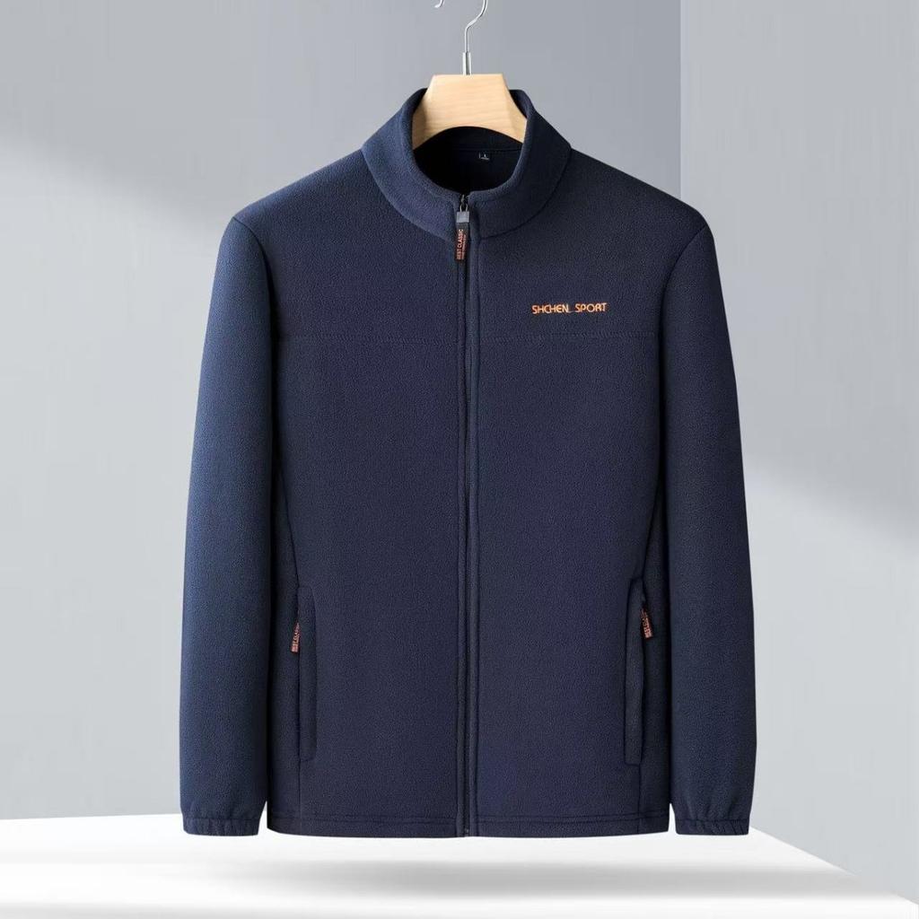 Top de Chaqueta Polar de Otoño e Invierno para Hombre, Cuello Alto para Hombres de Mediana Edad y Jóvenes, Chaqueta Polar con Polar Añadido