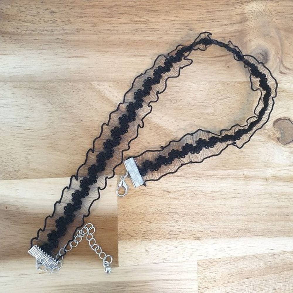 Women's lace choker necklace, party necklace, event necklace, black necklace, black choker fashion necklace
