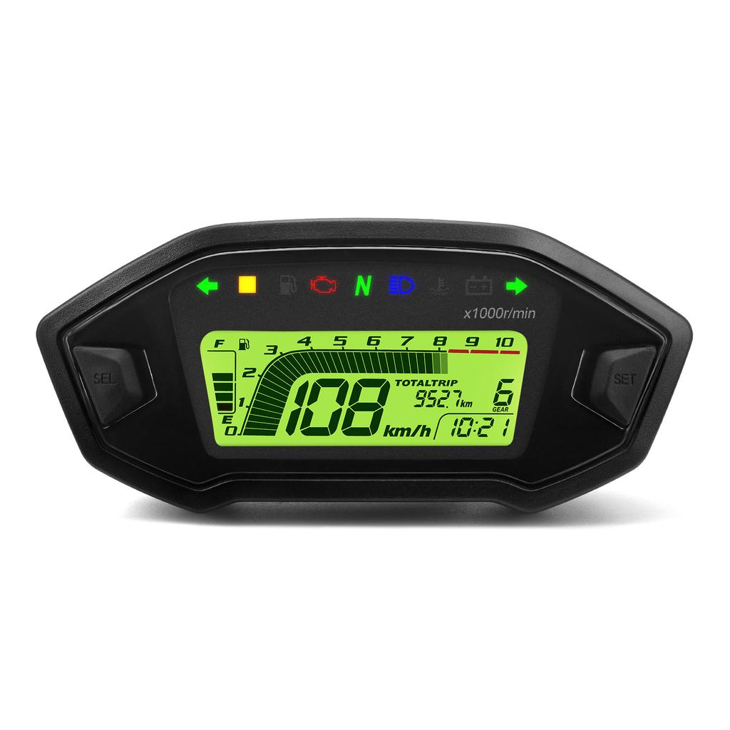 AD Motorcycle Instrument + Sensor Tachometer 10000 RPM Meter Dashboard Odometer KMH Speedometer With Alarm For KAWASAKI