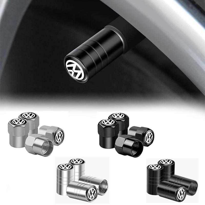 W224Pcs/set Car 3D Metal Wheel Tire Valve Stem Caps For Volkswagen Rline Golf GTI R Scirocco MK6 Beetl Bora Passat Tiguan Accessory