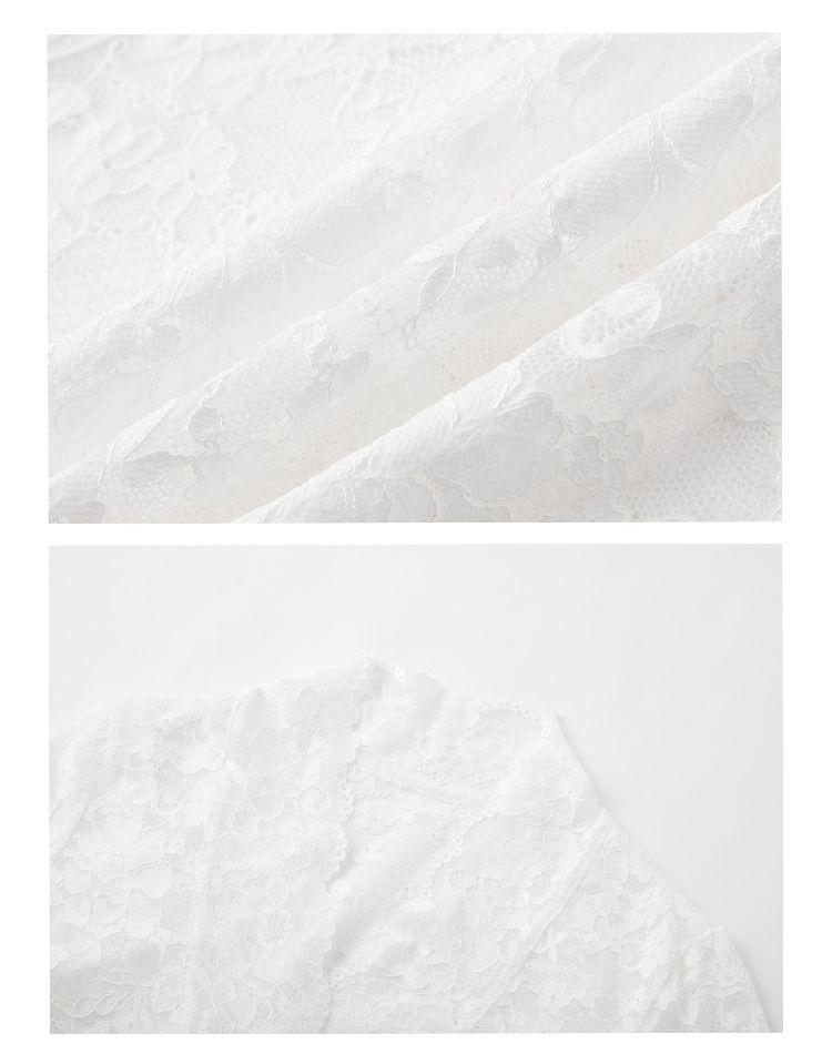 Krajkový top s výstřihem do V: Zeštíhlující design, stahující pas