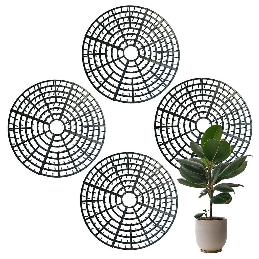 4pc Plant Pot Soil Guard Plant Pot Grid Flower Pot Cover Baby Safety Mouse Garden Home Plant Protector Repel Cats