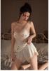 Set Pigiama da Donna in Seta di Ghiaccio 2024: Sexy Due Pezzi Camicia da Notte in Pizzo con Reggiseno Integrato & Pantaloncini - Tendenza Virale di Internet