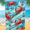 Ozeankrebs-Print Strandtuch Saugfähig Schnelltrocknend Sandabweisend Pooltuch Niedliche Seestern Muschel Sommer Meeresbewohner Muster Handtuch