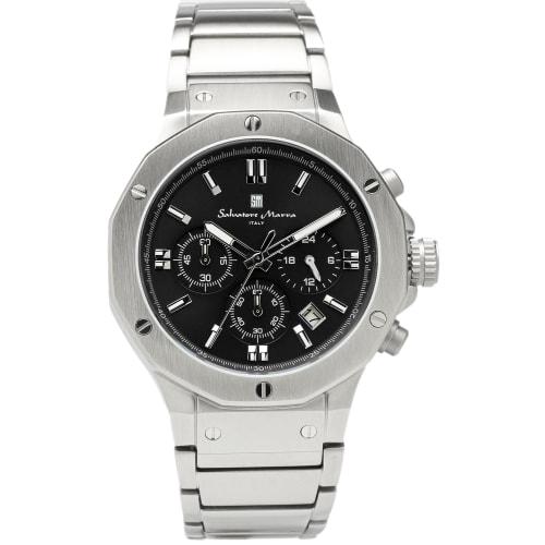 Salvatore Marra Men's Chronograph Watch, 10 ATM Water Resistant, Business, 20th Anniversary Limited Edition Model, SM18117SS (Black)