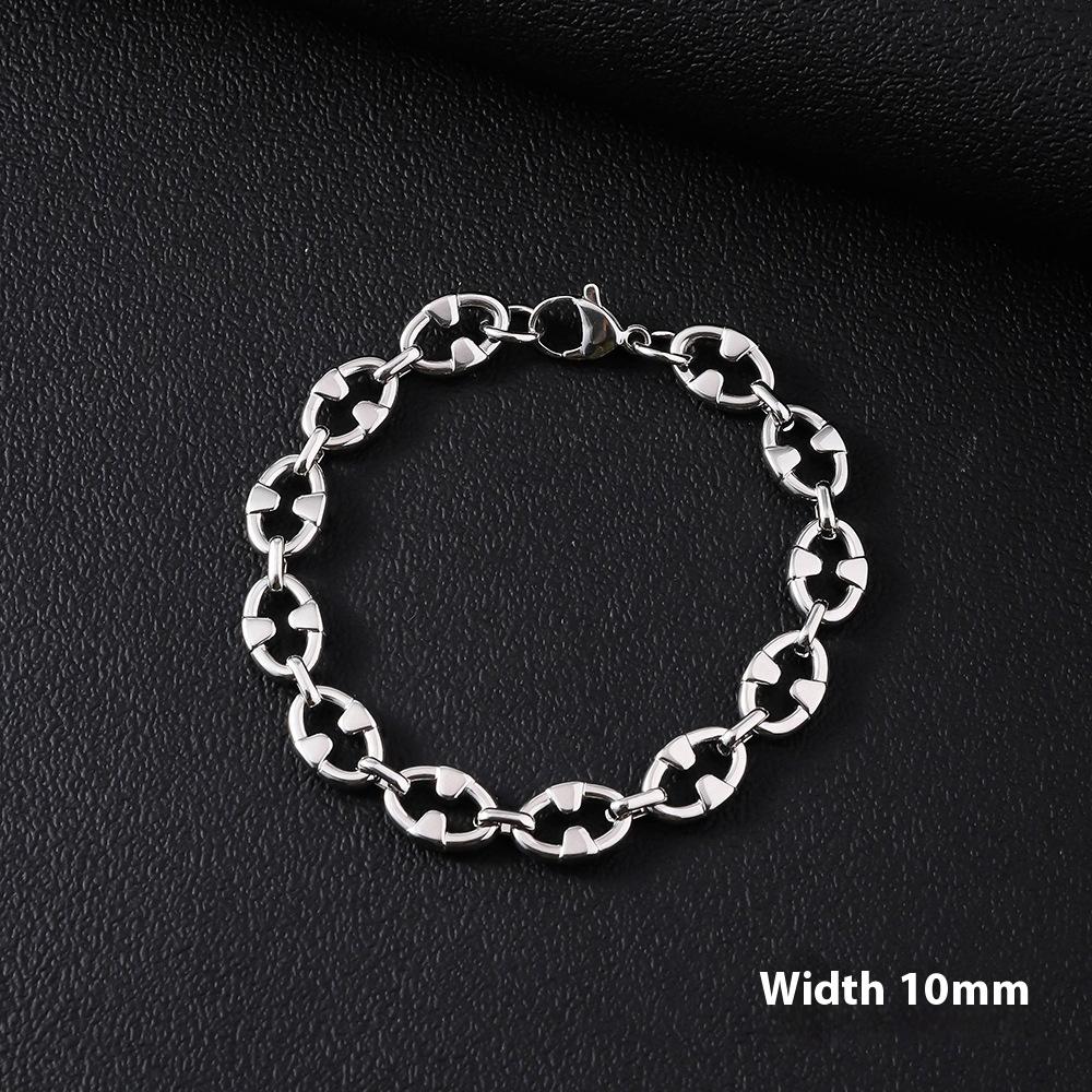 Bracciale da Uomo in Acciaio Inossidabile Semplice Prepotente Punk Alto Senso Cubano Acciaio al Titanio Bracciale Gioielli da Uomo