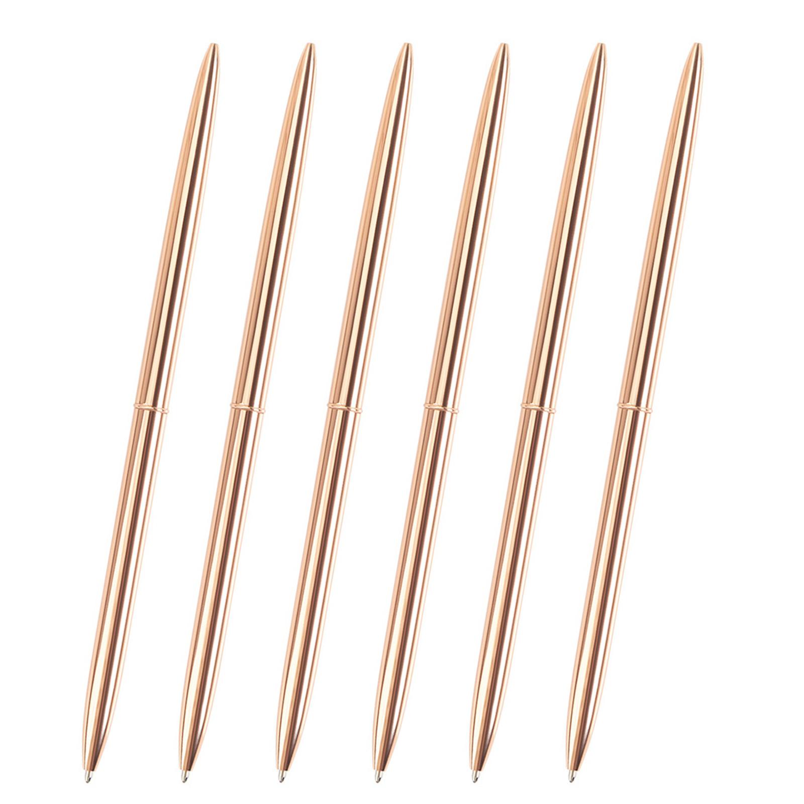 

6 шт. Новинка Тонкая шариковая ручка с поворотным механизмом, металлическая шариковая ручка с наконечником 1,0 мм, ручка для письма и подписи, ручка для гостевого входа