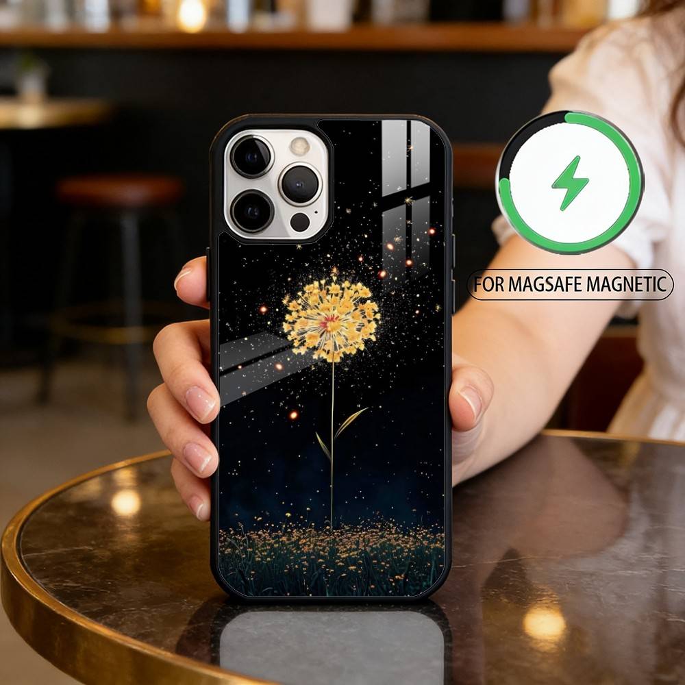 

Spring Dandelion Blossom Magnetic For Magsafe Wireless Charging Phone Case For iPhone17,16,15,14,13,12,11 Plus,Pro Max iPhone15