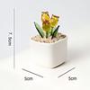 Magnetic Plant Glass Planter Flower Pot With Hand Blown Glass Tulips, Custom For Mom Grandma Women, Everlasting Glass Flower