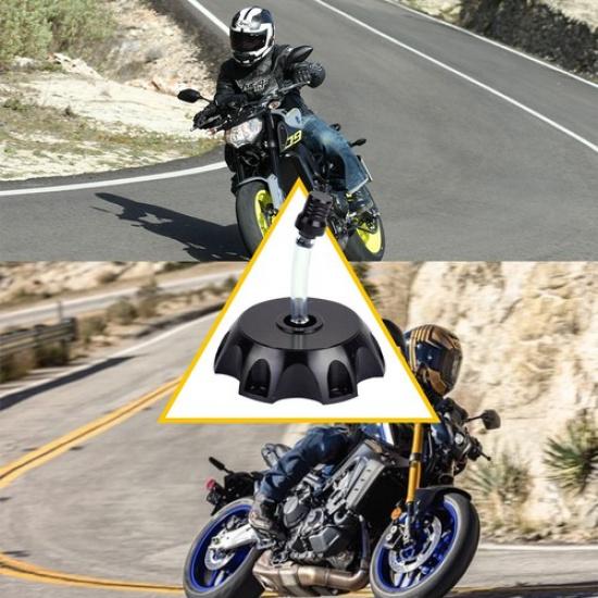 Gas Fuel Cap Tank Petrol Cover For Motorcycle Black Aluminum Alloy Accessories