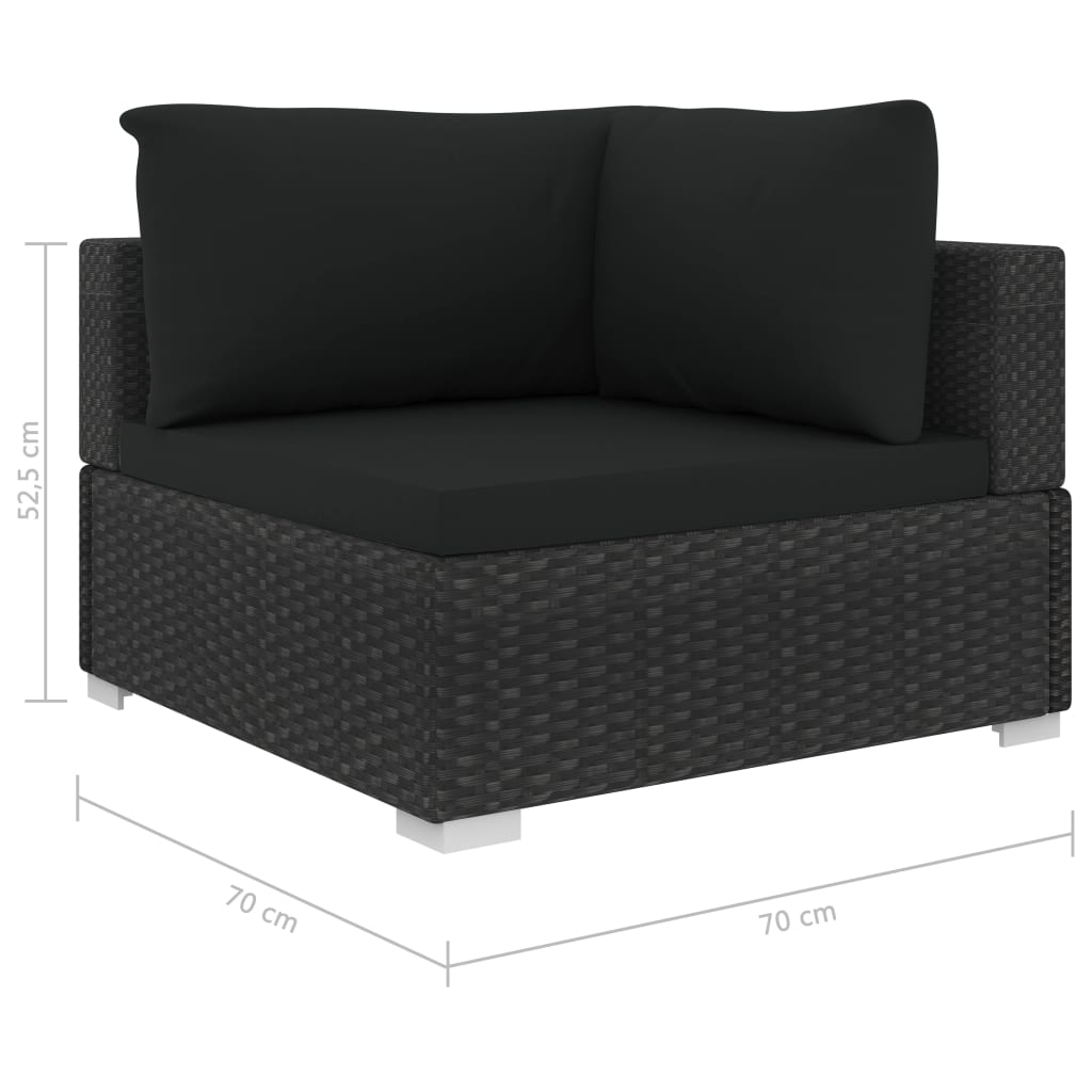 Patio Furniture Sets 5 Piece Garden Lounge Set With Cushions Poly Rattan Black