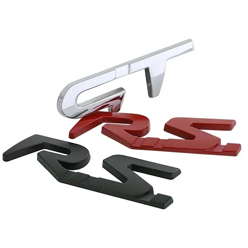 3D Metal GT RS Sport Logo Car Rear Trunk Emblem Badge Sticker for Renault Logan Clio Megane Kangoo 1 2 3 4 Captur Espace Twingo A6