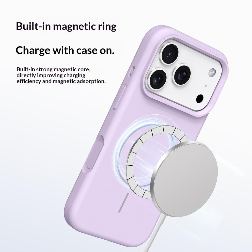For iPhone 17 Pro Max Magnetic Case Skin-Friendly Liquid Silicone + PC Phone Cover Compatible with MagSafe