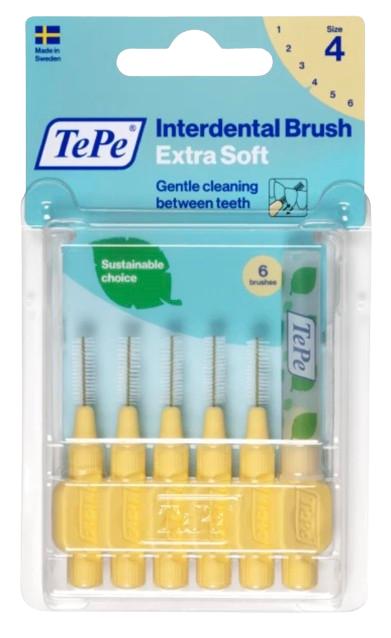 TePe ExtraSoft 0,7mm szczoteczki międzyzębowe jasno żółte 6szt.