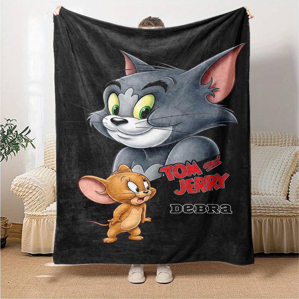 1pc Tom Tom and Jerry Jerry Flannel Blanket Soft Warm Throw for Home, Office, Travel, All-Season Cozy Bedding Gift L1465