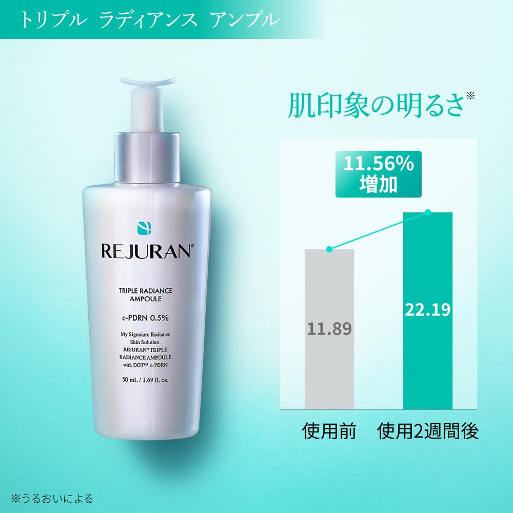 REJURAN Triple Radiance Ampoule 50ml mit DOT für und aufhellende Haut [Offiziell] c-PDRN-Technologie, Niacinamid, straffend, strahlend, Ton.