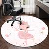 Ballerina With Swans And Flowers round carpet Chair cushion Round Entryway Rug, Soft Round Rugs for Living Room, Bedroom, Circle Carpet decor gifts