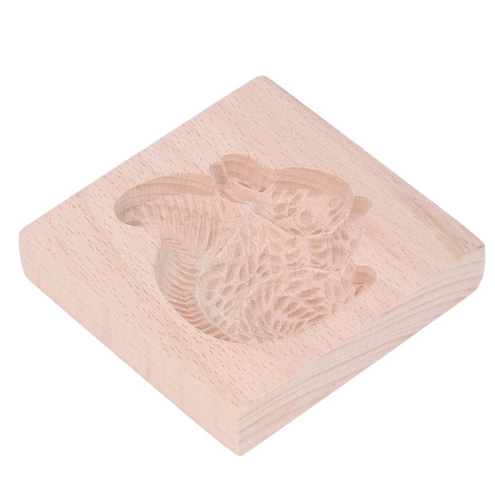 Natural Beech Wood Cookie Cutter Smooth Surface Biscuit Mould Baking Stamp Christmas Baking