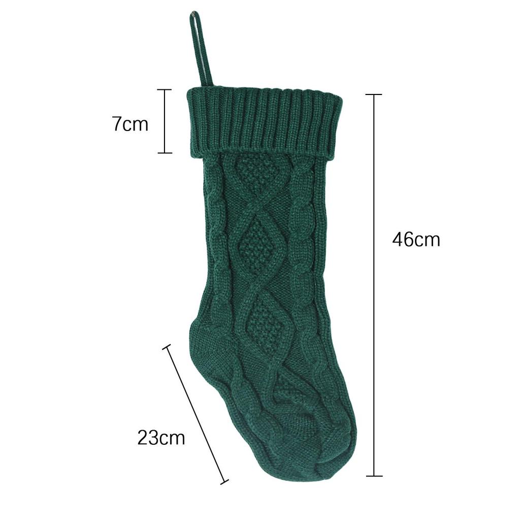 Knitted Rhombus Gift Socks Cover - Christmas Ornament & Candy Bag Decor