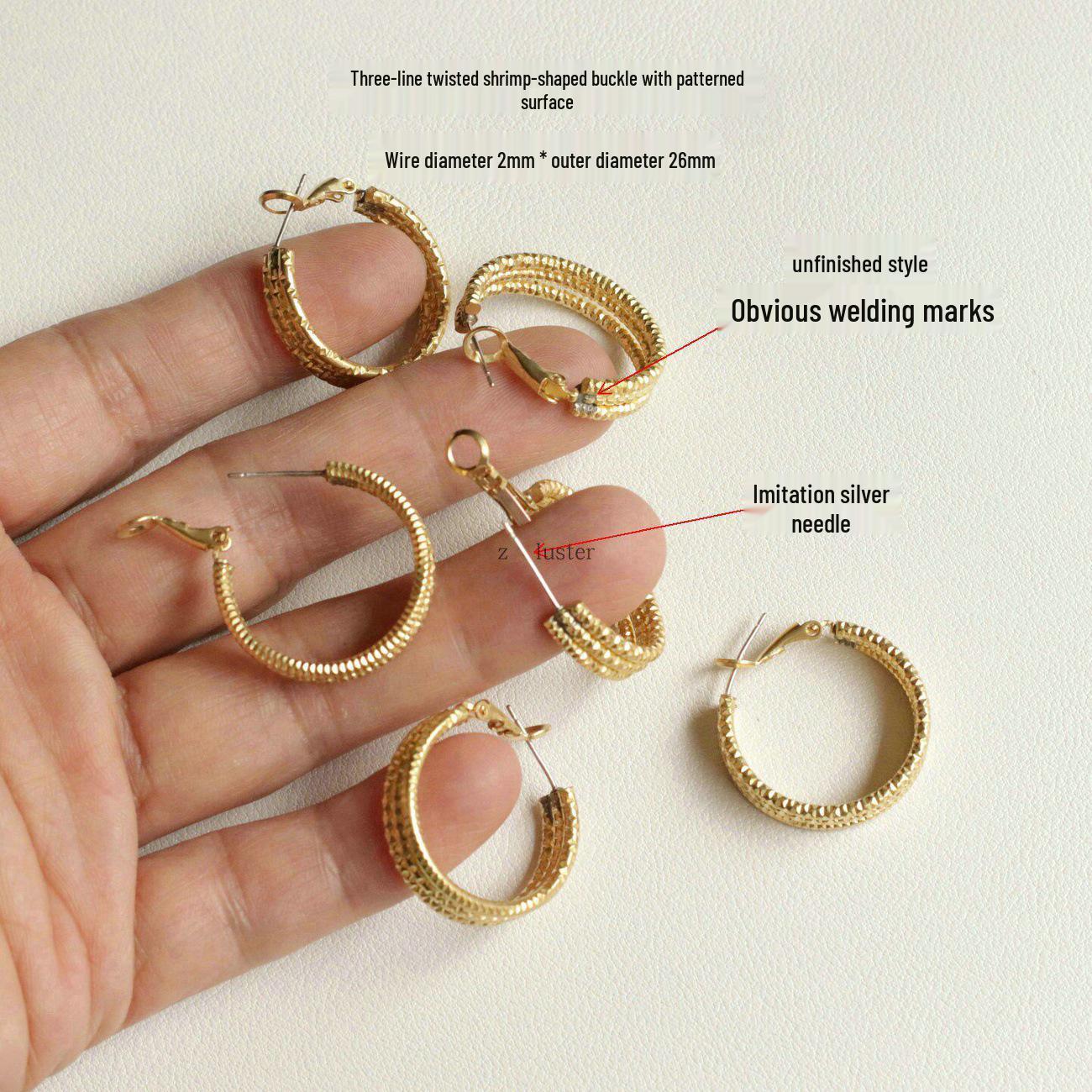 Geometric Brass Hoop Earrings: Versatile European/American Style, DIY Jewelry Accessory 1 piece