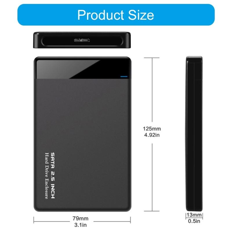 USB3.0 2.5Inch Hard Drives Case SSDs Enclosure Hard Drives Disk Box Enclosure Case Replacement for PC Laptop Accessories