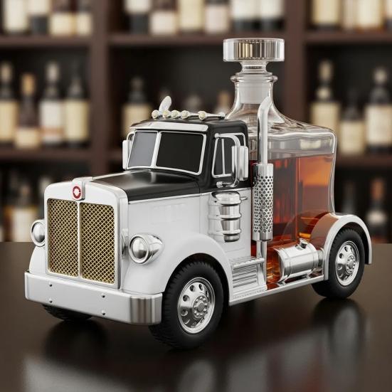 Truck Whiskey Decanter Unique Glass Decanter for Whiskey Bourbon Tequila Liquor Decanter Gift for Truckers Bourbon Lovers