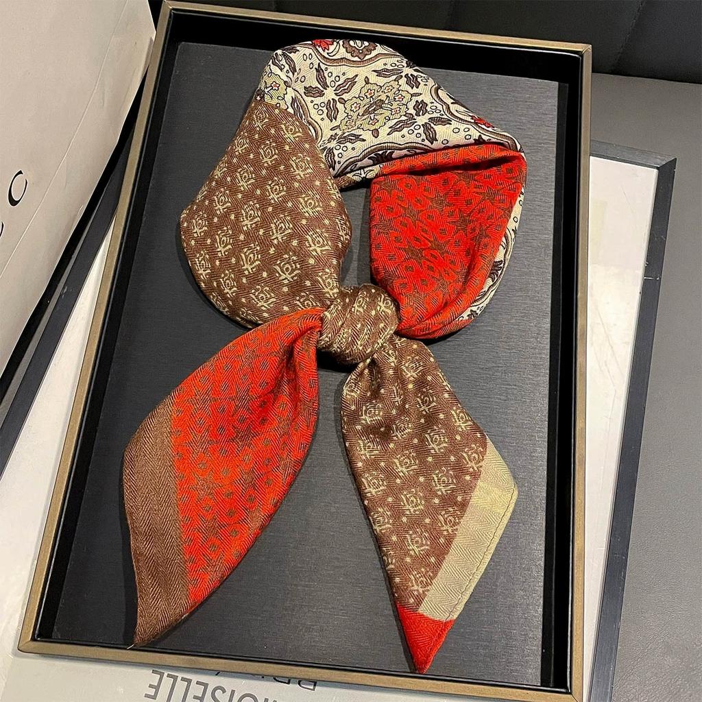 68Cm Small Square Feminine Scarf Hijab Female Headband Kerchief Vintage Neck Tie Shawl Wrap