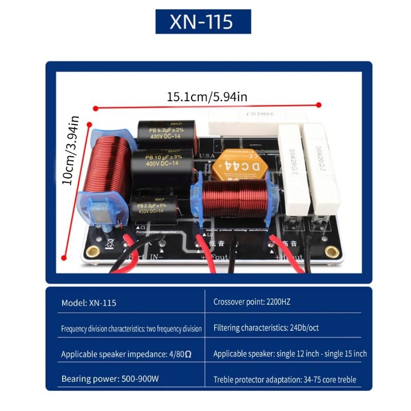 Quality XN112 700W Speaker Splitter Crossover Divider 2100HZ for Music Lover for Weddings,Outdoor Gatherings, KTV