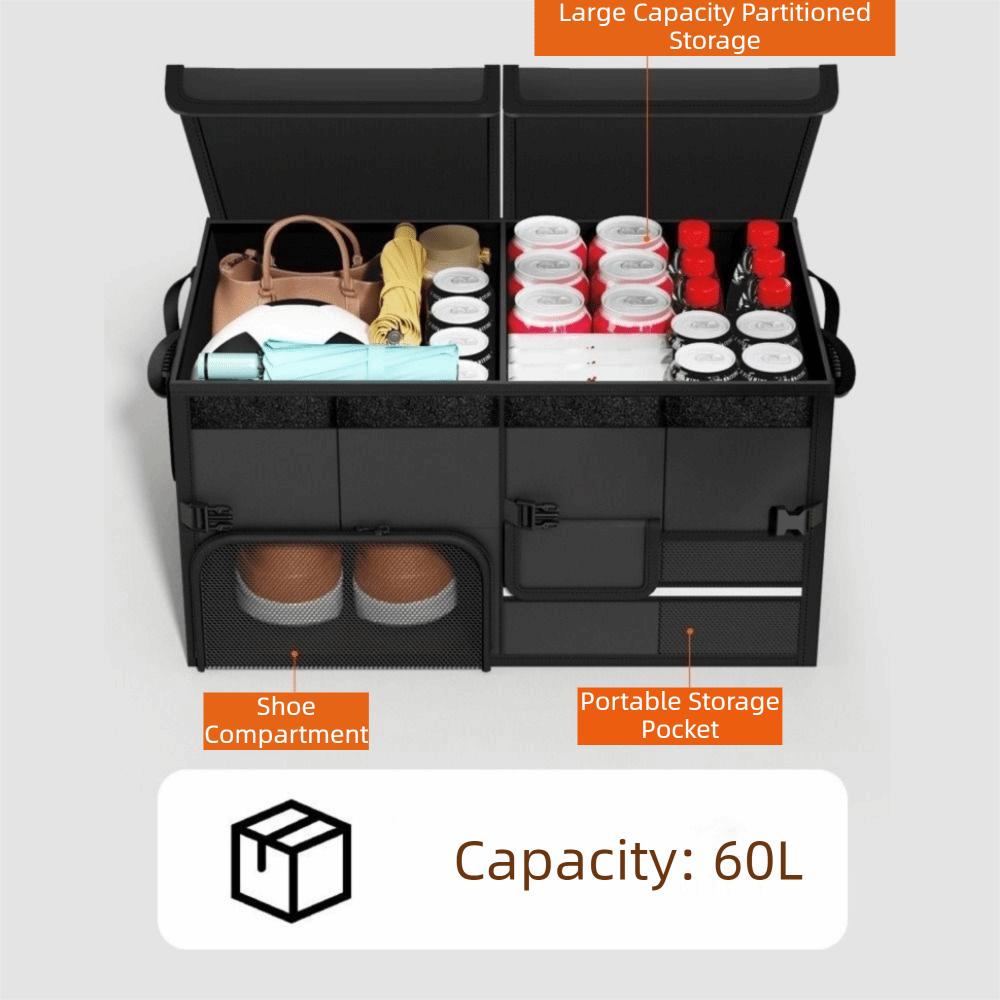 60L Trunk Storage Box Large Capacity Folding Camping Car Storage Box Waterproof Oxford Cloth Car Trunk Organizer Camping