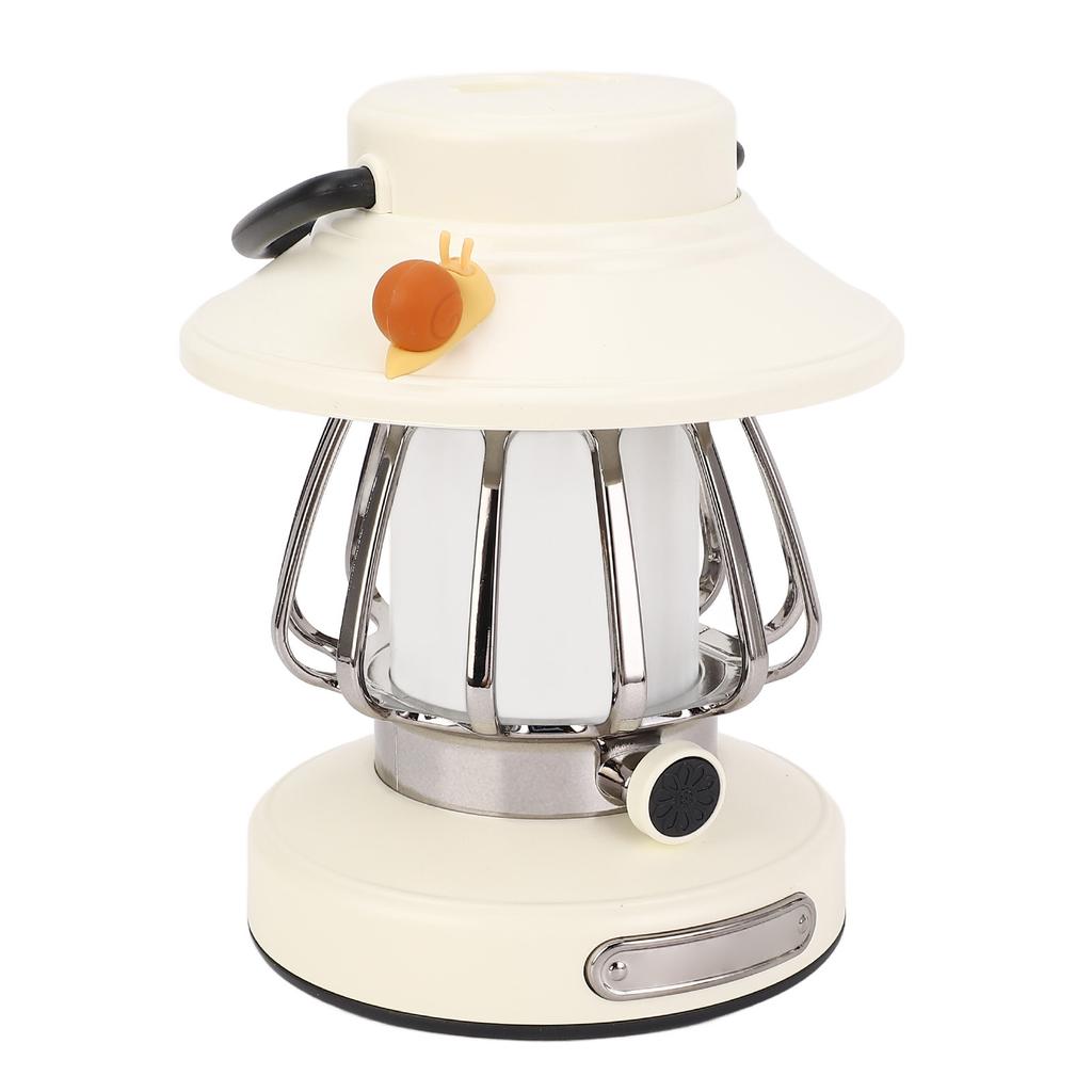 Weiße Schnecke Elektrische Campinglaterne Tragbar Wiederaufladbar 3 Lichtfarben Outdoor-Camping