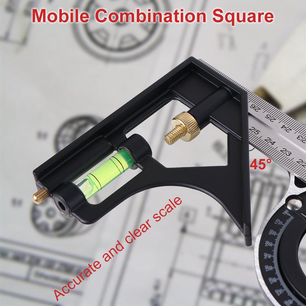 Movable Combination Angle Ruler Adjustable Square Protractor Right Angle Ruler Woodworking