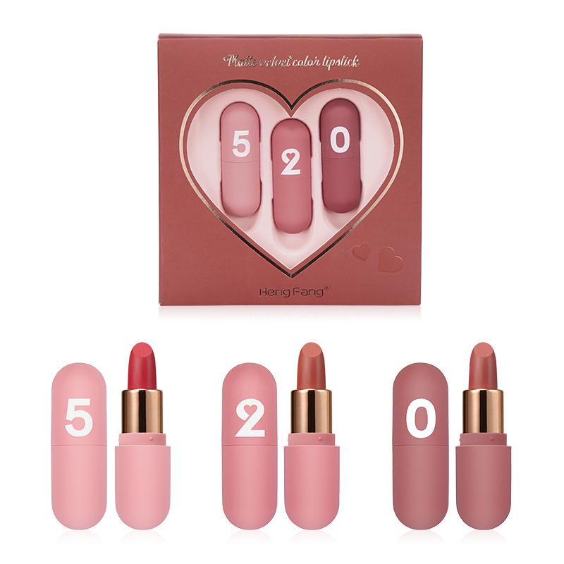 Hengfang Valentine's Day Velvet Matte Lipstick Set - Mini Capsule Maruko Niche Brand