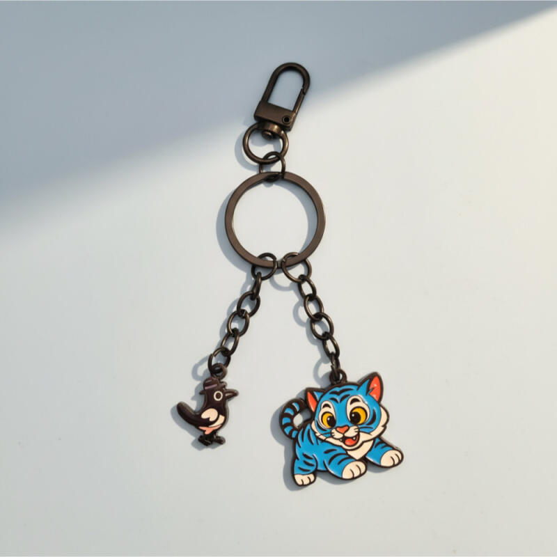 Magpie and Tiger Metal Keychain Goods