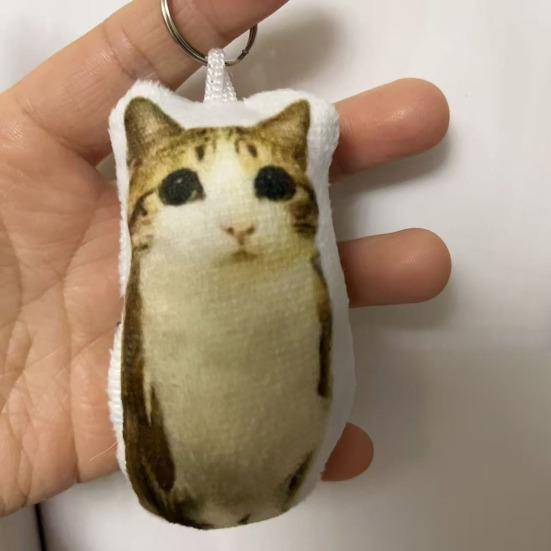 Portachiavi Peluche Attivato dalla Voce Gatto Miao Ciondolo Animale di Peluche Parlante Carino per Borse Zaini Regalo Divertente per Bambini Studenti