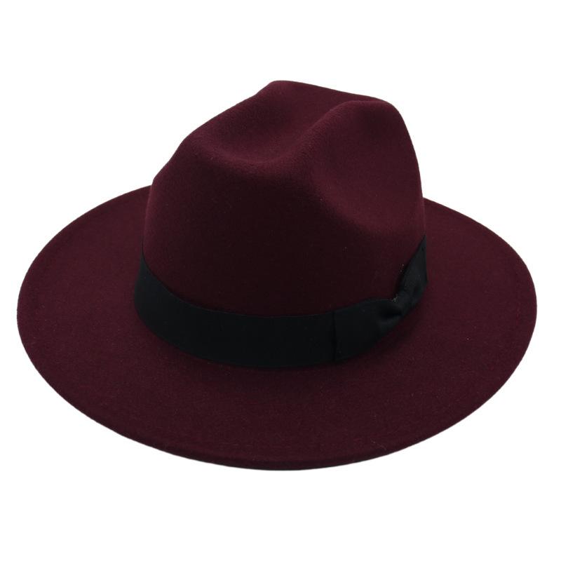 Top Hat Foreign Style Jazz Hat Men'S And Women'S Felt Hat Woolen Hat Temperament Sun Hat Ins Wind