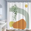 Mid Century Shower Curtains Tropical Plant Leopard Sun Palm Trees Art Polyester Fabric Bathroom Curtain Decor Hooks Modern Made Of Window Treatment