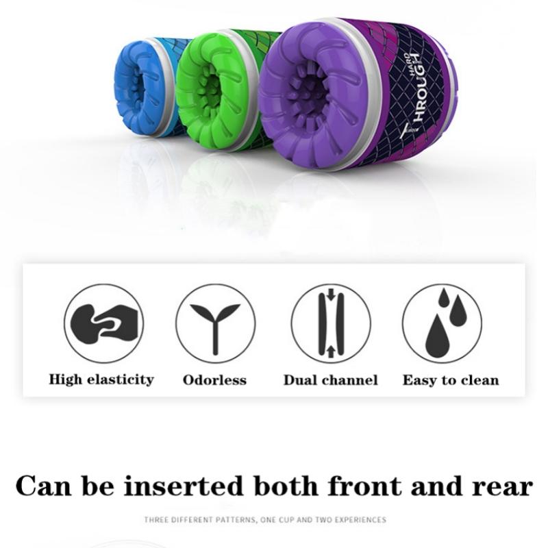 Artificial Vagina for Man Male Masturbator Soft TPE Dual ChannelEndurance Exercise Penis Massage Sex Toys for Men