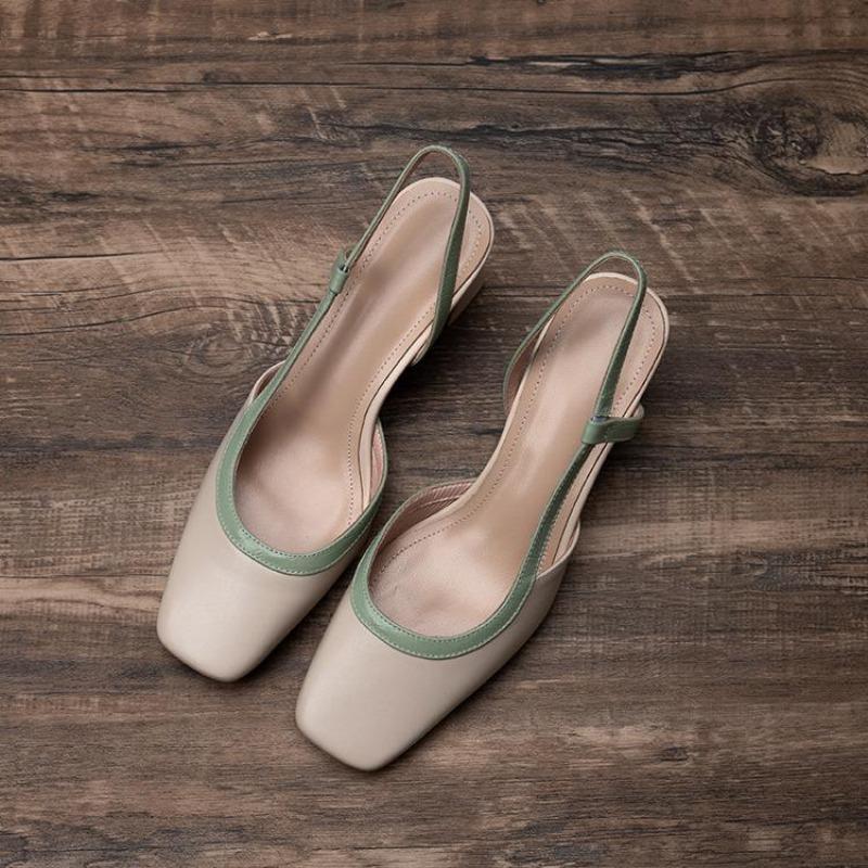 Fashion Sexy High Heels Women Sandals Summer Dress Party Shoes Size 40 New Square Toe Designer 2025 Walking Slides Mujer Zapatos Pumps