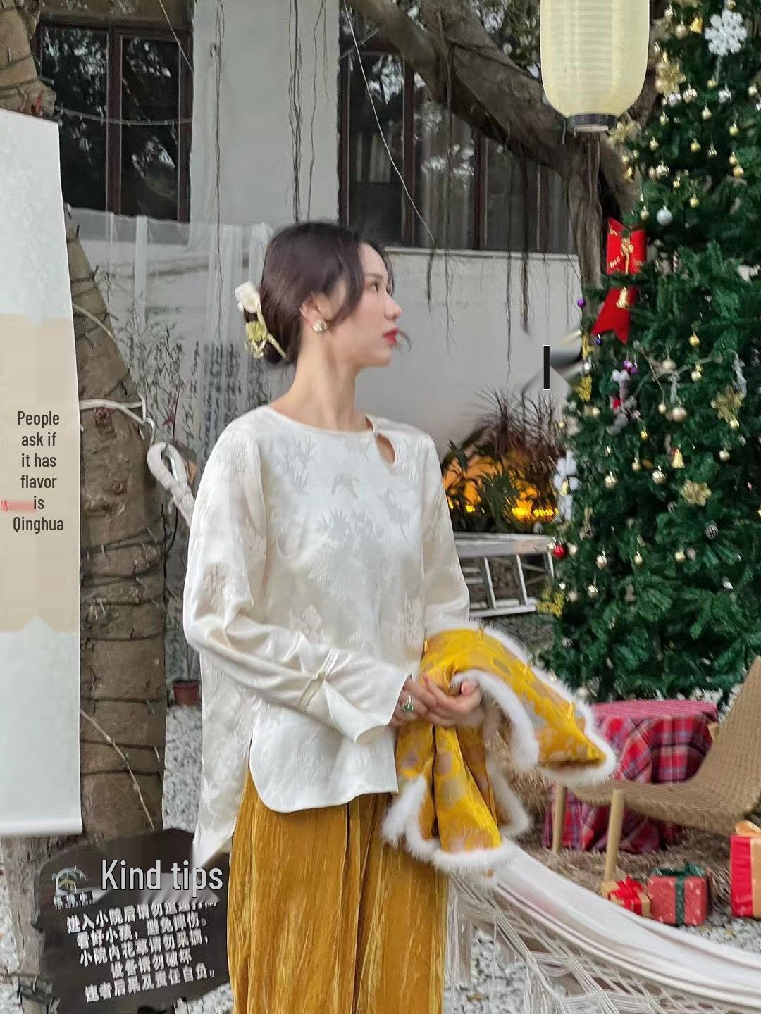 

Шелковый креп Национальный стиль Дзен Чайный художник Топ Large