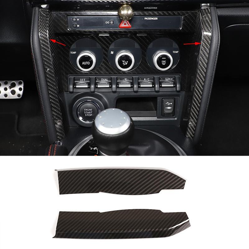 Black Carbon Fiber Style ABS Interior Center Control Side Trim Cover Cap Decor Moulding Fit For Toyota 86 Scion FR-S Subaru BRZ